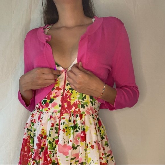 Willow Glenn Cropped Pink Cardigan - Picture 2 of 4